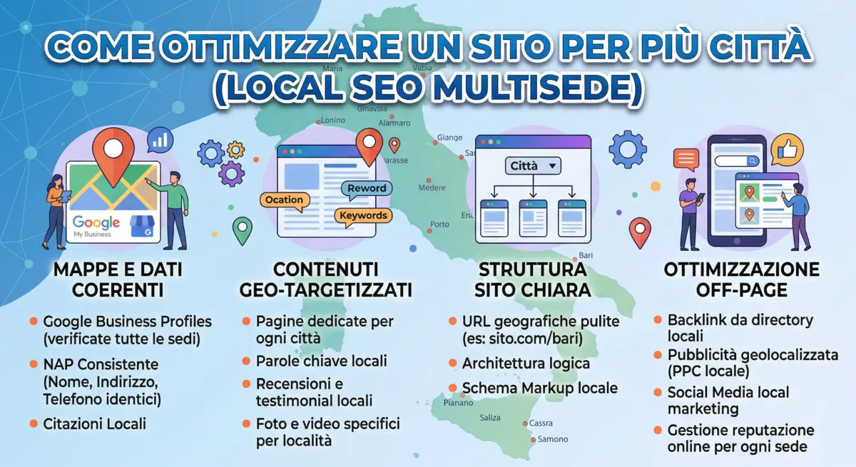 Come ottimizzare un sito per più città (Local SEO multisede) 1 come ottimizzare un sito per piu citta local seo multisede