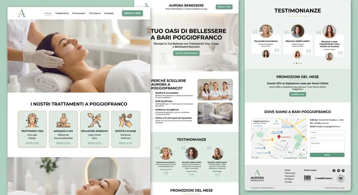 landing page centro estetico bari poggiofranco