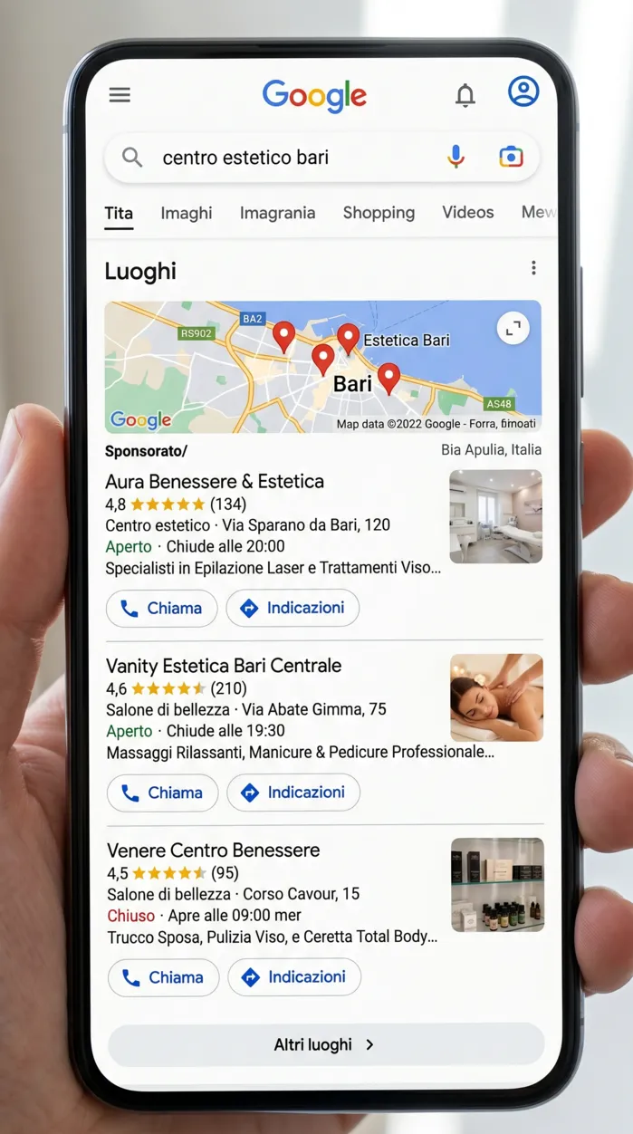 local pack google per centir estetici